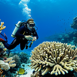 Coral Reef Crisis**

"A vibrant coral reef, transitioning to a bleached and dying state, fully clothed scuba divers observing the scene, underwater photography, safe for work, perfect anatomy, natural proportions, appropriate content, professional, well-formed hands, proper finger count, natural body proportions, family-friendly."

**