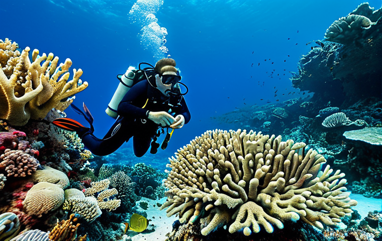 Coral Reef Crisis**

"A vibrant coral reef, transitioning to a bleached and dying state, fully clothed scuba divers observing the scene, underwater photography, safe for work, perfect anatomy, natural proportions, appropriate content, professional, well-formed hands, proper finger count, natural body proportions, family-friendly."

**