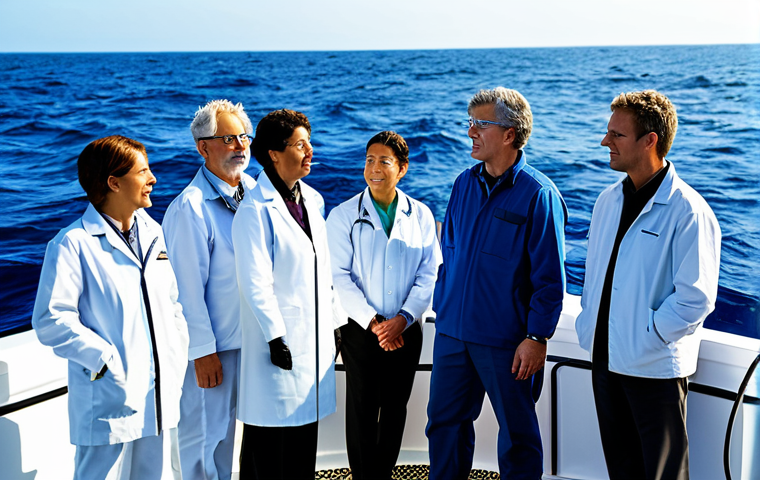 **

A group of scientists on a research vessel, fully clothed in professional attire, using sonar and satellite technology to monitor fish populations. The ocean is blue and healthy. Safe for work, appropriate content, perfect anatomy, natural proportions, sustainable fishing practices concept.

**