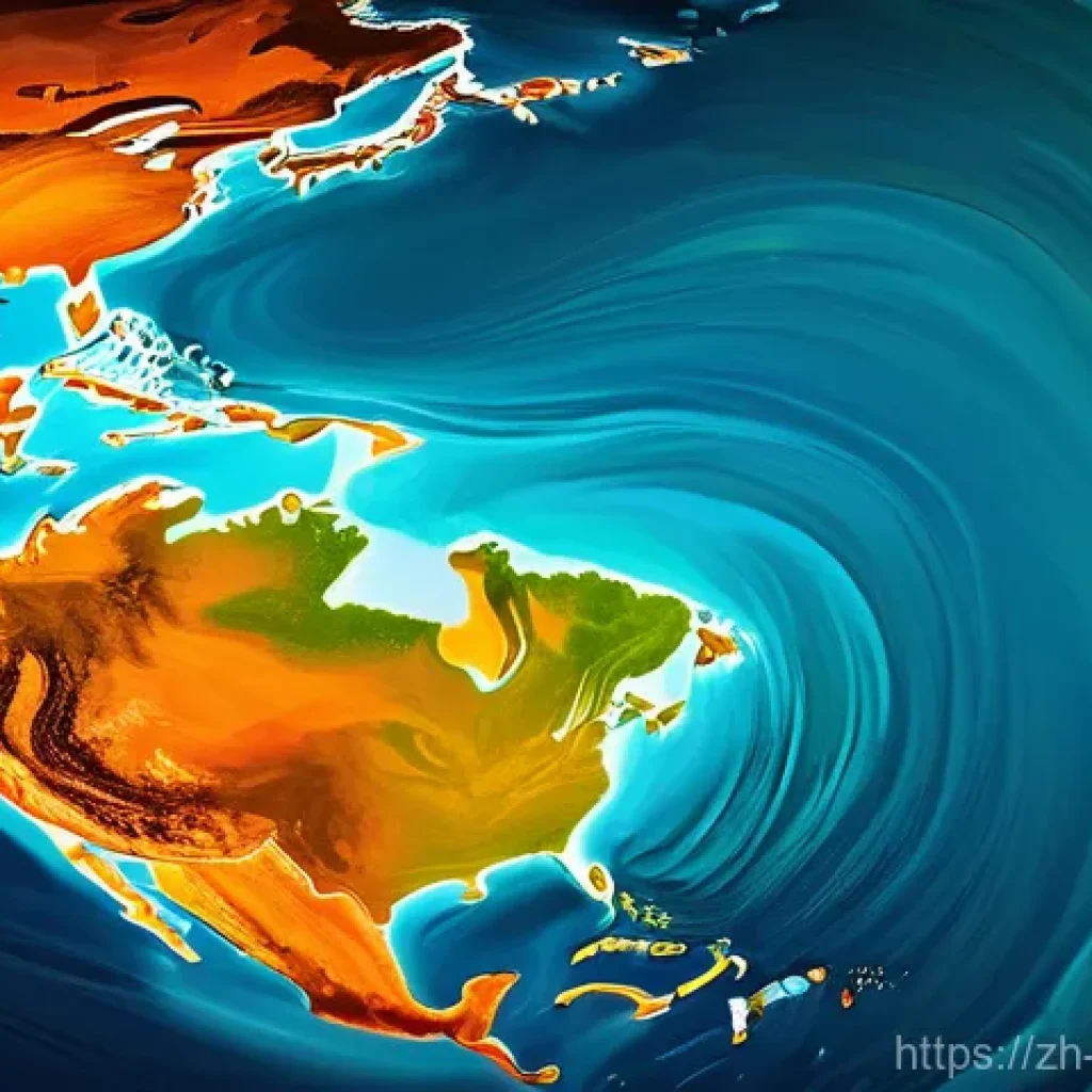 해양 흐름과 해류 - **Prompt:** "A majestic, vibrant global view of Earth from space, with a celestial quality. Stylized...