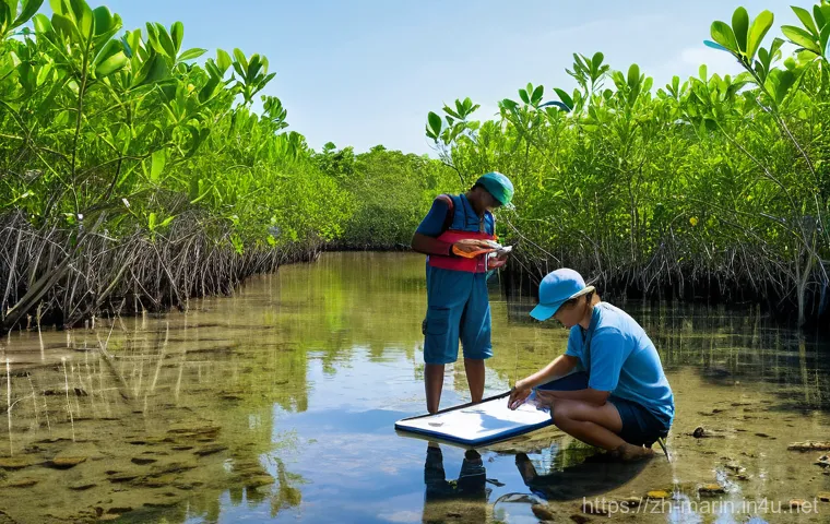 해양학 석사 과정 - **Prompt:** A dynamic scene featuring a diverse team of marine biologists (male and female, various ...