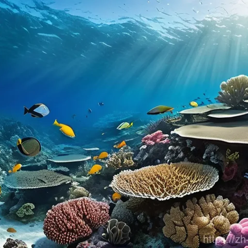 해양학 기후 변화 관측 - **Prompt 1: The Fading Symphony of Coral**
    An underwater scene depicting a once vibrant coral re...