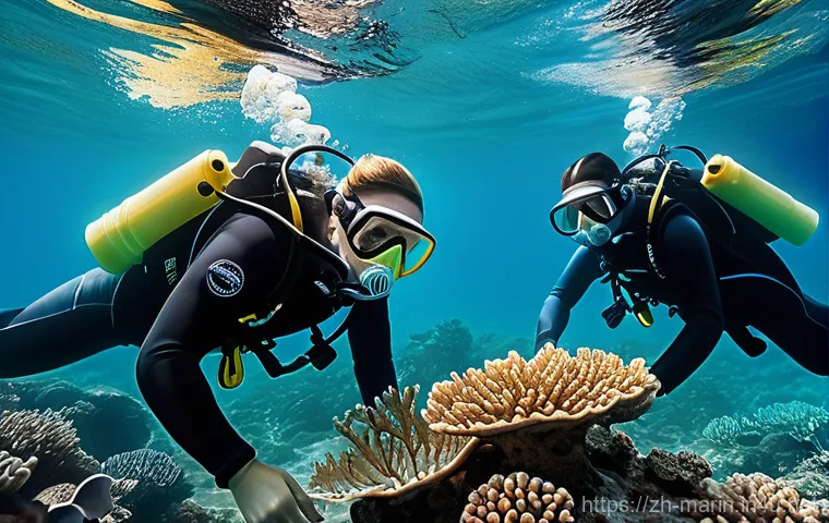 해양학 국제 연구소 - **Prompt:** A futuristic, sleek autonomous underwater vehicle (AUV) exploring a vibrant deep-sea tre...