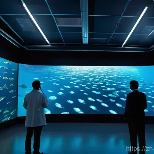 해양학 교수 인터뷰 - **Prompt for AI as the Ocean's "Smart Eyes"**:
    "A sophisticated, futuristic ocean research cente...