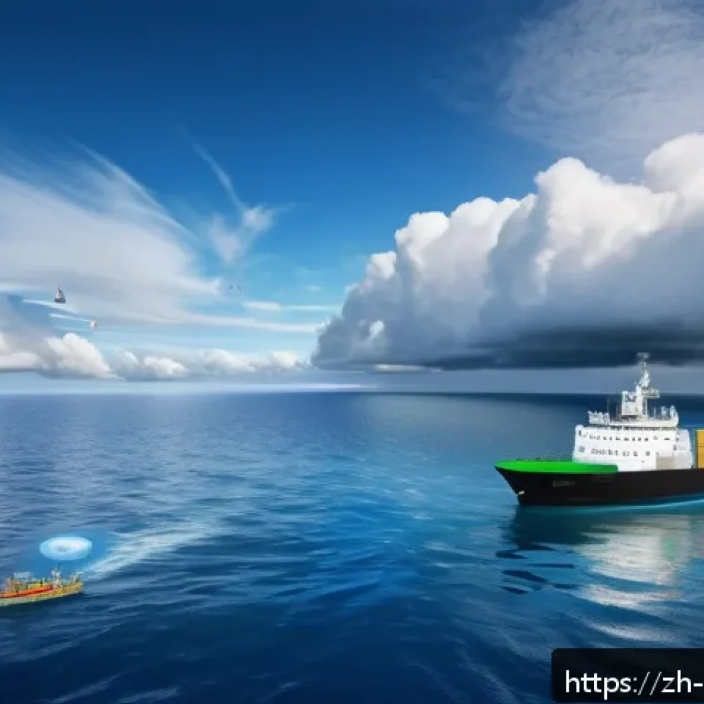 해양 기후 변화 모델링 - A detailed and realistic digital illustration of global ocean currents interacting with atmospheric ...