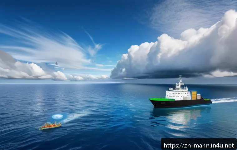 해양 기후 변화 모델링 - A detailed and realistic digital illustration of global ocean currents interacting with atmospheric ...